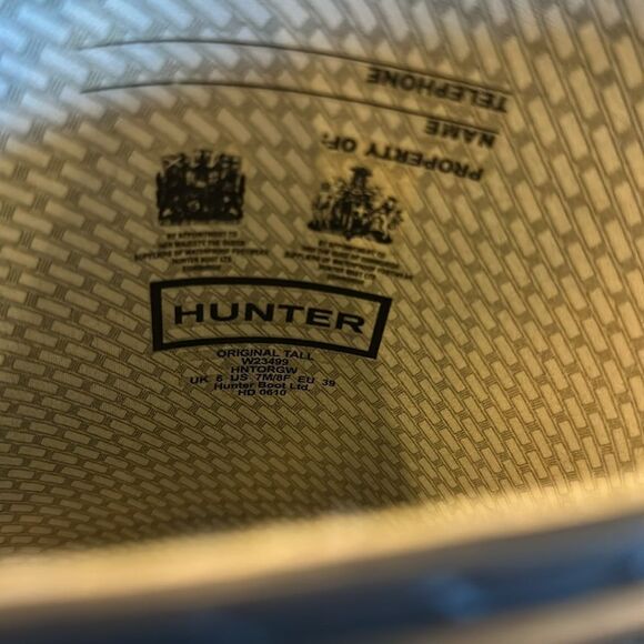 Hunter Women's Original Tall Rain Black Boots - Size 8 - Picture 4 of 7